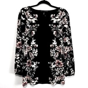 White House Black Market Floral Print Tunic/Mini Dress